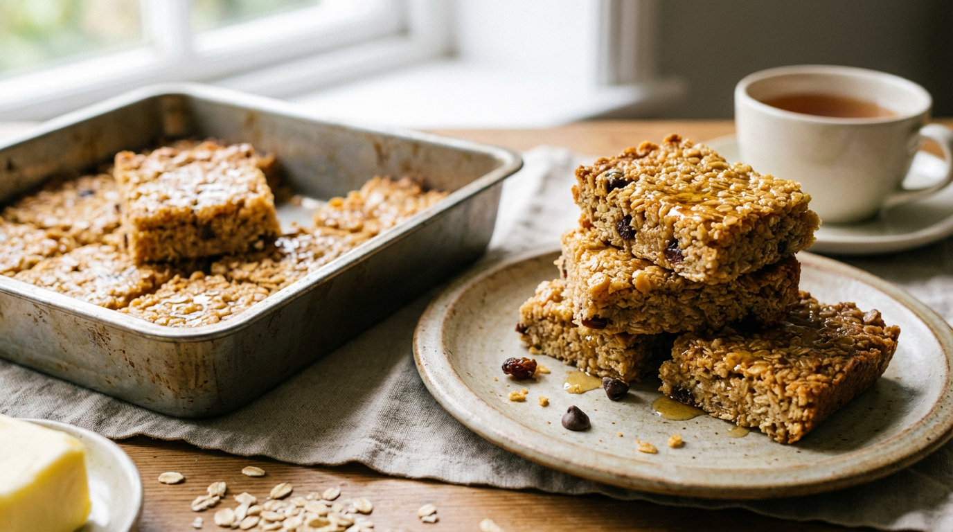 Marianne's Flapjacks, golden oat bars